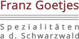 Logo: Franz Goetjes Spezialitäten a d. Schwarzwald